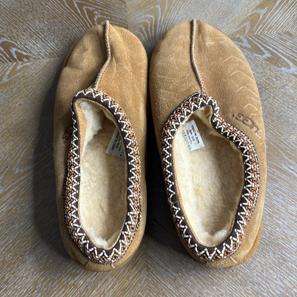 UGG TASMAN Men Chestnut Suede Slip-Ons Shoes 12 - Picture 6 of 13